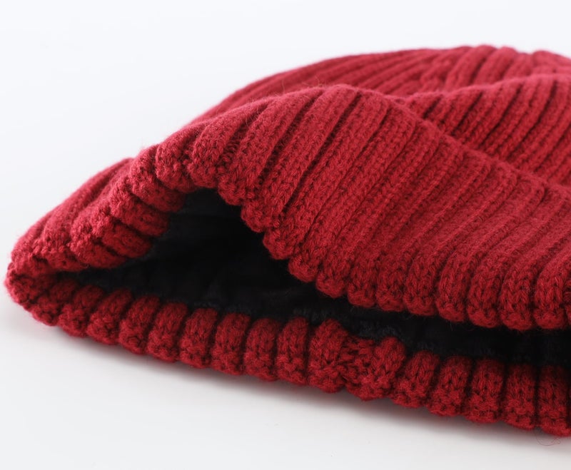 Connectyle Fleece Lined Knit Beanie for Men Women Warm Wool Beanie Skull Cap Acrylic Watch Hat Wine Red - Image 5